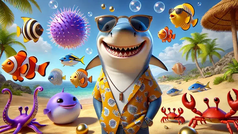 Arena tembak ikan dengan target laut dan kontrol meriam